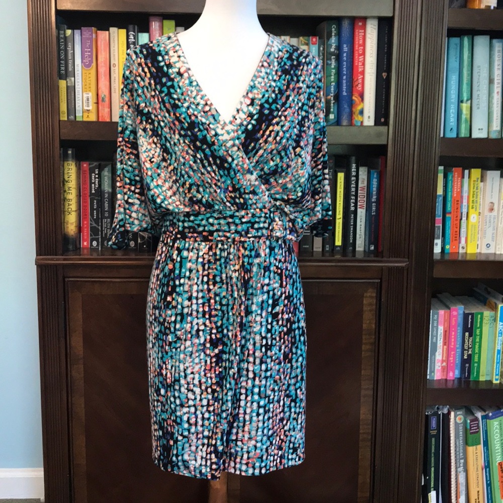 Laundry Size 4 faux wrap short sleeve dress